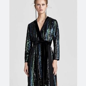 ISO Zara sequin kimono dress pictured above. Size L or XL